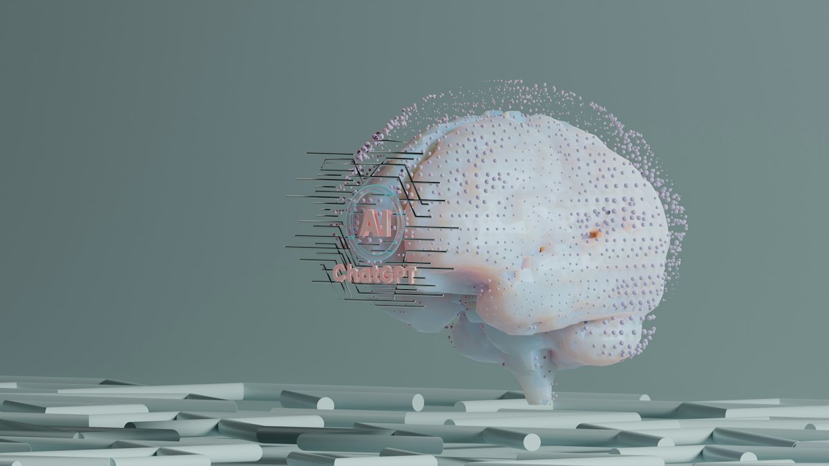 Red de puntos luminosos que forman un cerebro