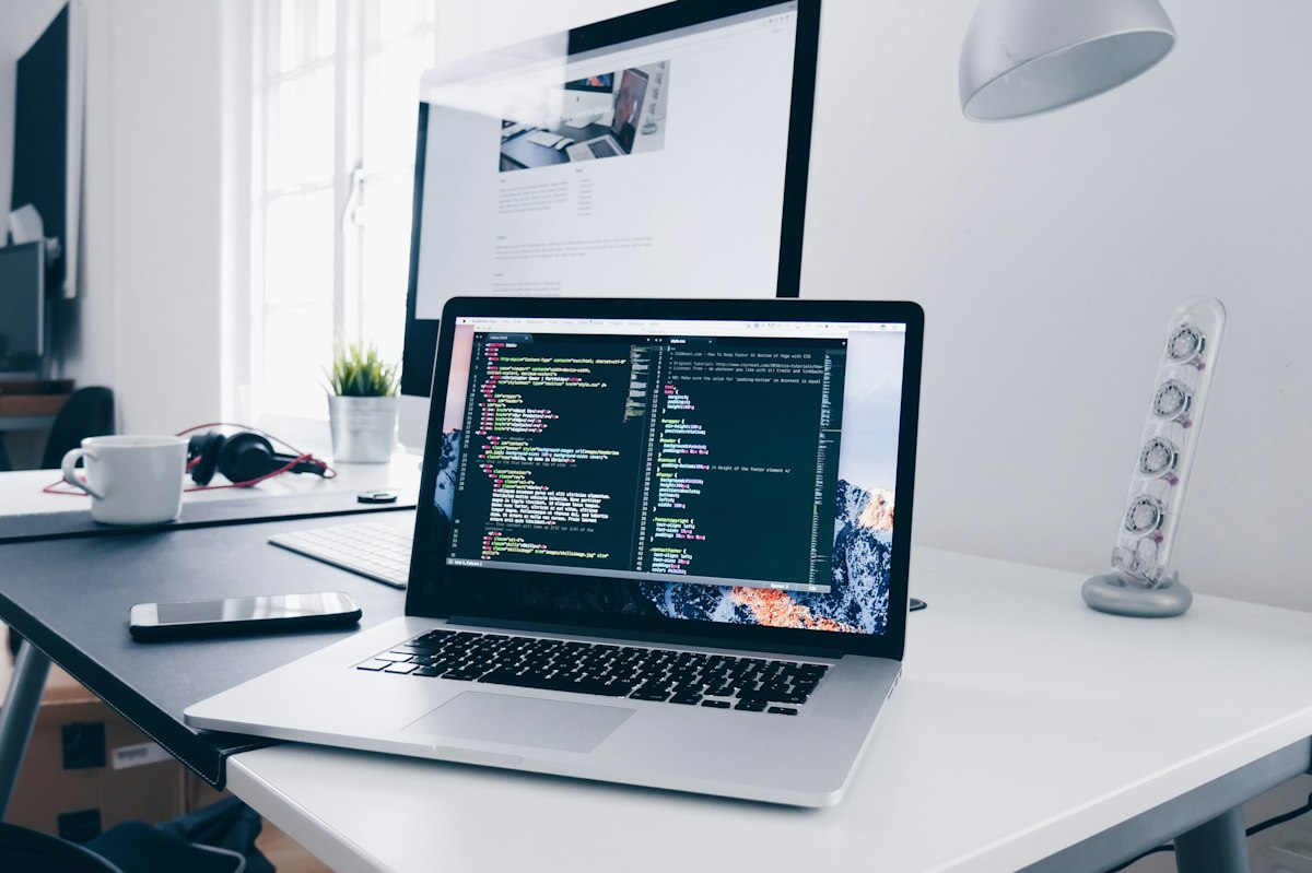 Pantalla con código de programación